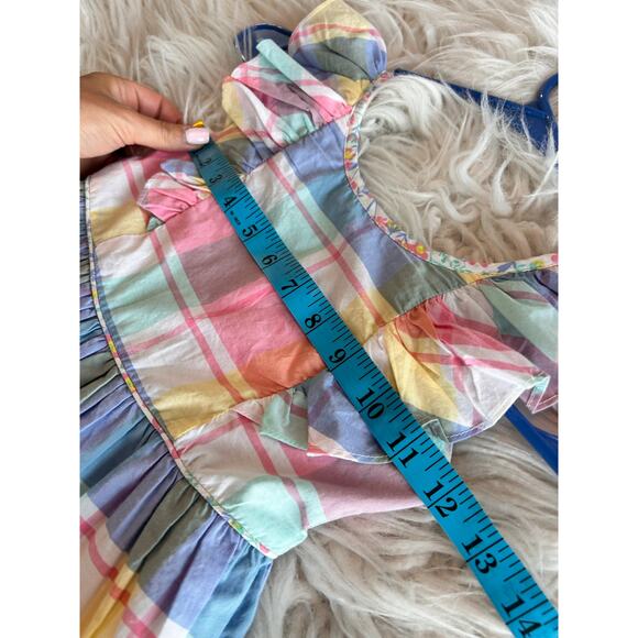 NWT Tommy Bahama Kids Girls Pastel Plaid Ruffle Sleeveless Dress Multicolor SZ 5 - Picture 8 of 12